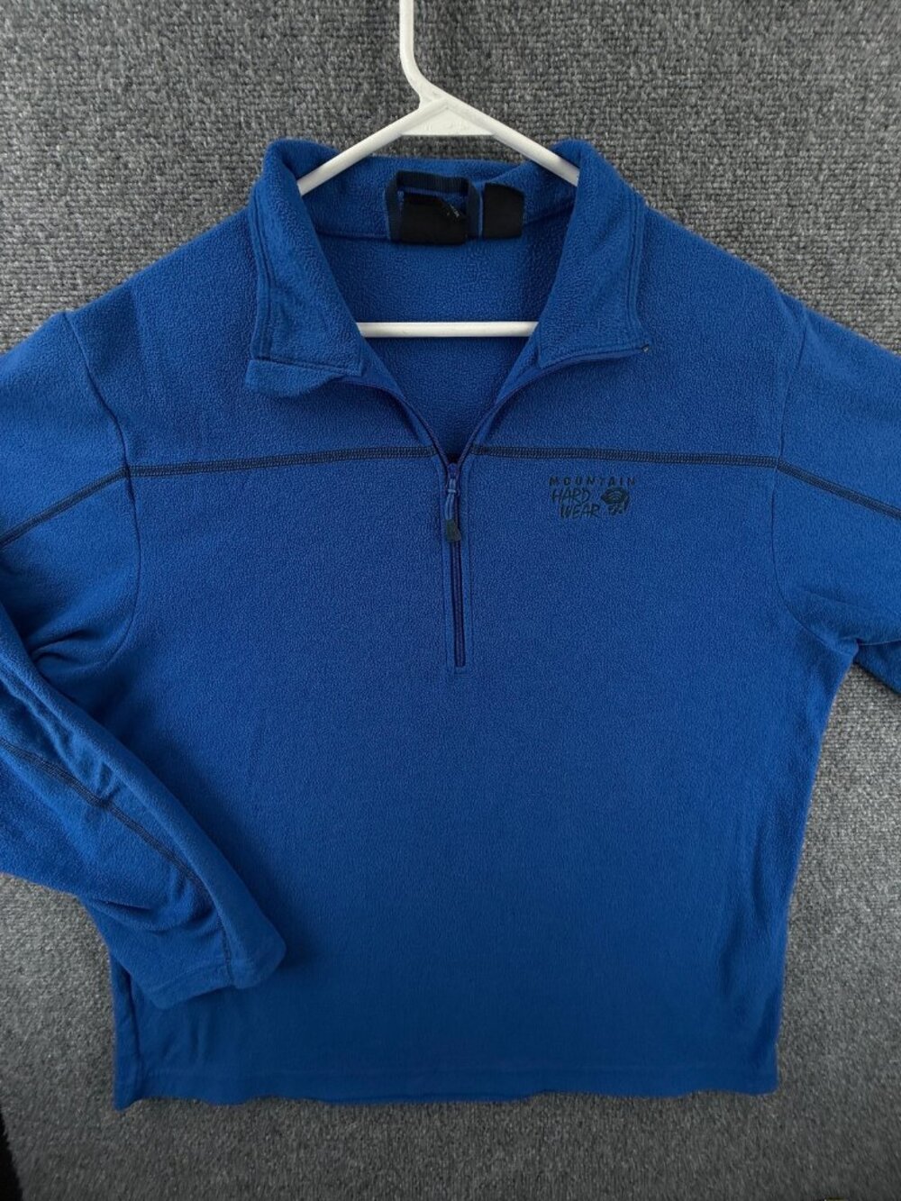 Mountain Hardwear Fleece Large Blue Men Jacket Logo Polyester Solid Hiking Adult